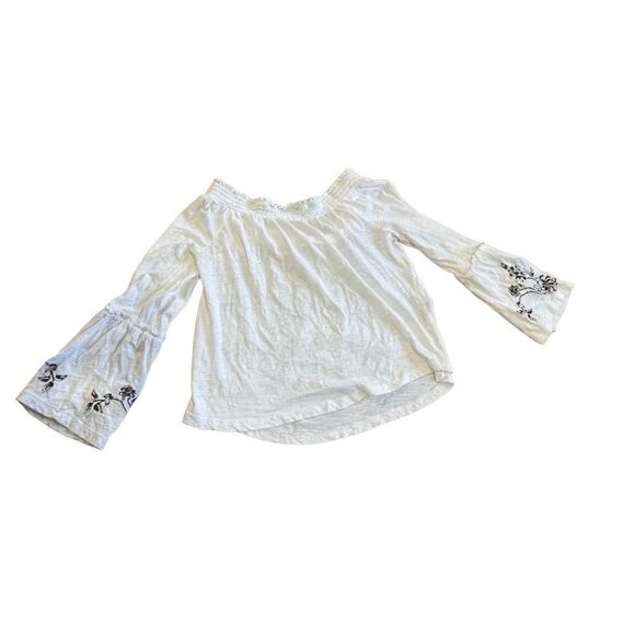 ANTHROPOLOGIE Annie Off the Shoulder Floral Embroidered Blouse boho - Picture 6 of 11